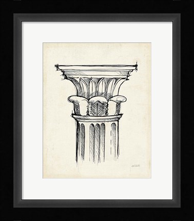 Framed Museum Sketches VIII Off White Print