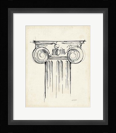 Framed Museum Sketches VII Off White Print