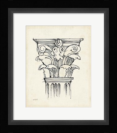 Framed Museum Sketches VI Off White Print