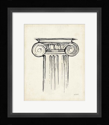 Framed Museum Sketches V Off White Print