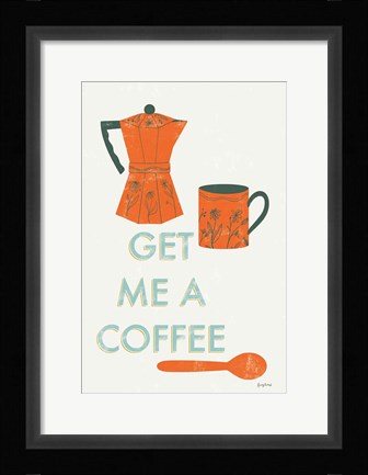Framed Retro Kitchen Coffee I Print