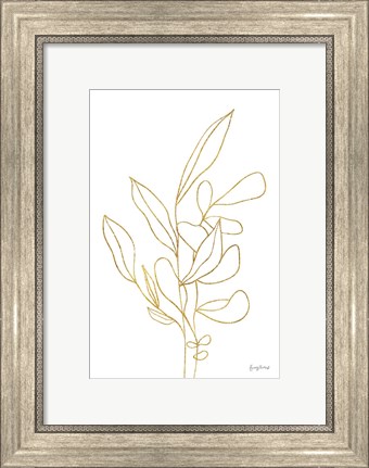 Framed Rooted Florals V Gold Print