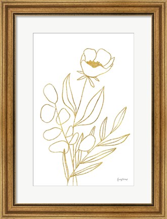 Framed Rooted Florals IV Gold Print