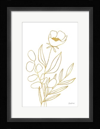 Framed Rooted Florals IV Gold Print