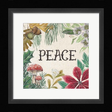 Framed Christmas Chalk II Light Print