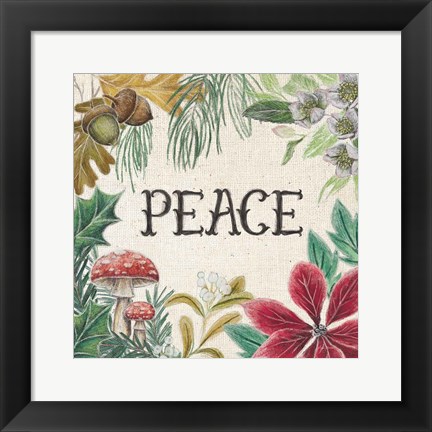 Framed Christmas Chalk II Light Print