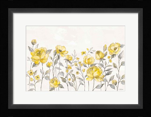Framed Sunny Roses I No Words Print