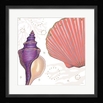 Framed Shimmering Shells I Print