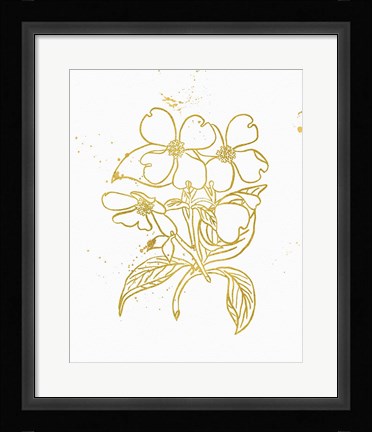 Framed Gold Blooms III Print