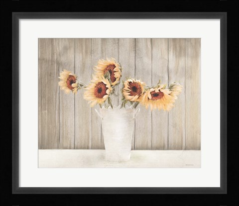 Framed Country Sunflower Vase Print