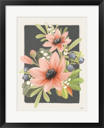 Framed Floral Blueberries II Print