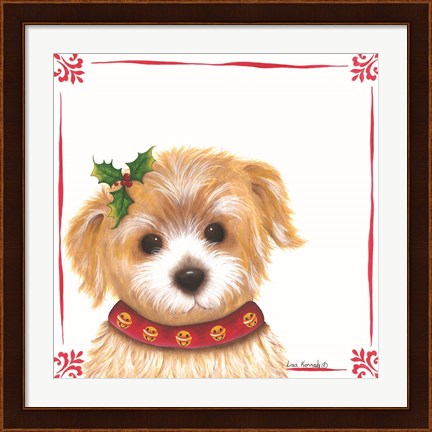 Framed Christmas Puppy Print