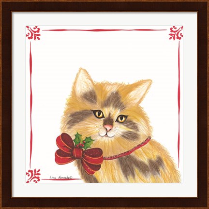 Framed Christmas Kitten Print