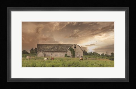 Framed Sunset Grazing Print