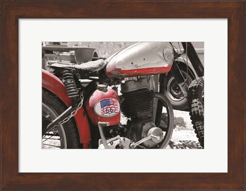 Framed Route 66 Motorcycle Print