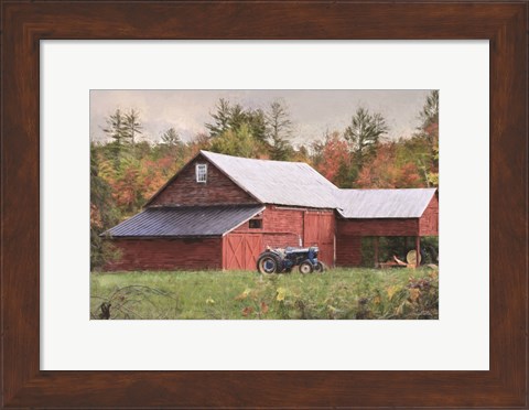 Framed Red Adirondack Barn Print