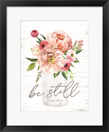 Framed Be Still Floral Print