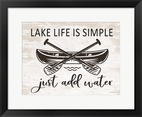 Framed Lake Life is Simple Print