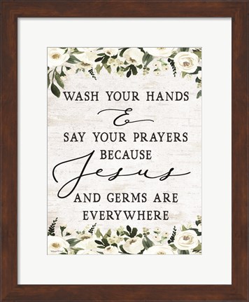 Framed Wash Your Hands Print