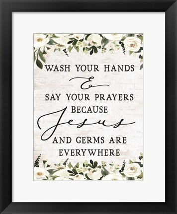 Framed Wash Your Hands Print