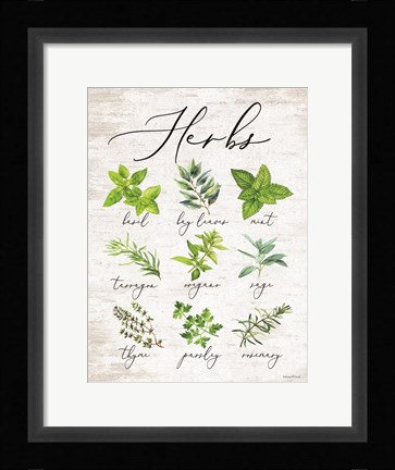 Framed Herbs Print