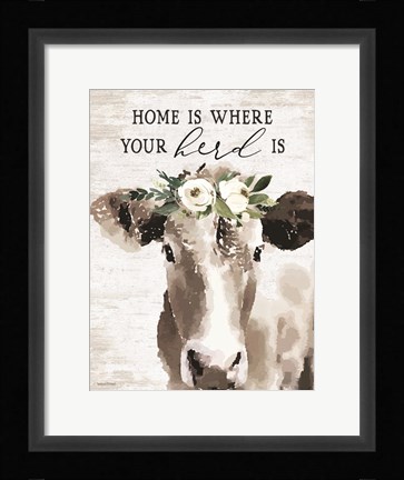 Framed Home is Where Your Herd Is Print