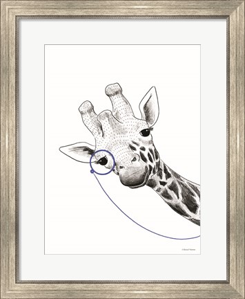 Framed Giraffe With a Monocle Print