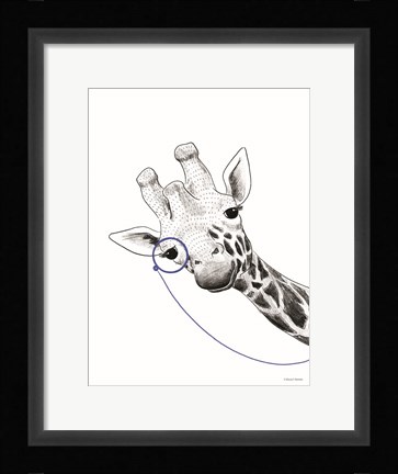 Framed Giraffe With a Monocle Print