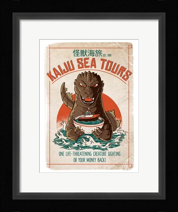 Framed Kaiju Sea Tours Print