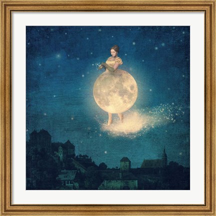Framed Shhh Lady Night is Coming Print
