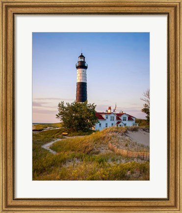 Framed Historic Big Sable Point Light Print