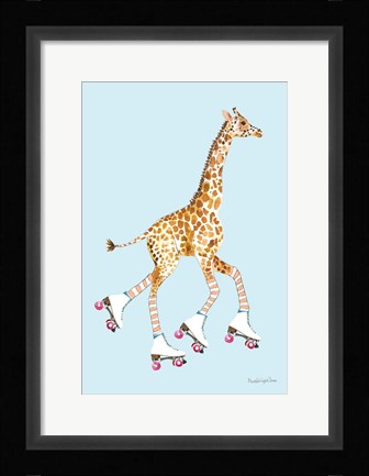 Framed Giraffe Joy Ride II Print
