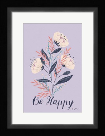 Framed Modern Floral I Lilac Print