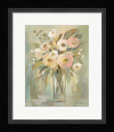 Framed Painterly Strokes Floral Print