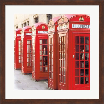 Framed London Phoneboxes Print