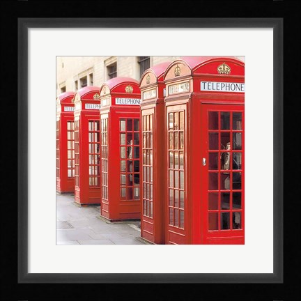 Framed London Phoneboxes Print