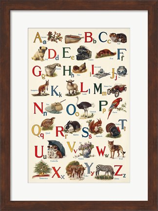 Framed Schoolhouse Alphabet Print