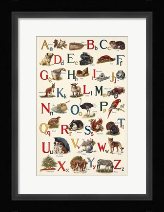 Framed Schoolhouse Alphabet Print