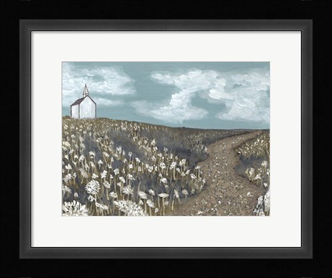 Framed Church on the Hill Print