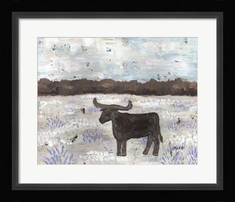 Framed Longhorn Field Print