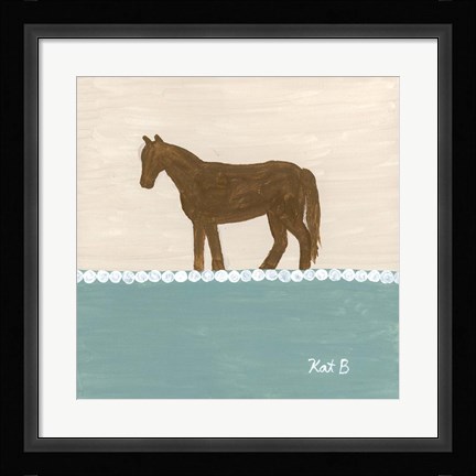 Framed Out to Pasture II  Brown Horse Print