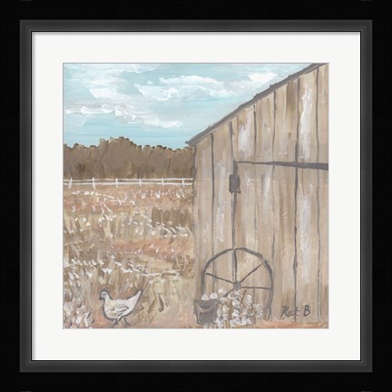 Framed Chicken &amp; Barn Print