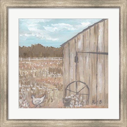 Framed Chicken &amp; Barn Print