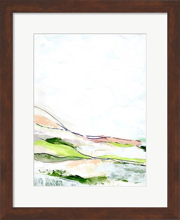 Framed Minimal Landscape green I Print