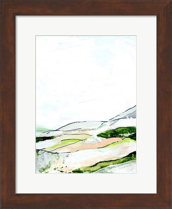 Framed Minimal Landscape green II Print