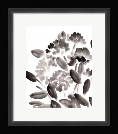 Framed Simple Black Peonies II Print