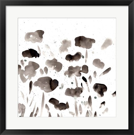 Framed Simple Black Poppies II Print