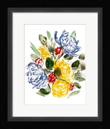 Framed Chalky Blue &amp; Yellow I Print