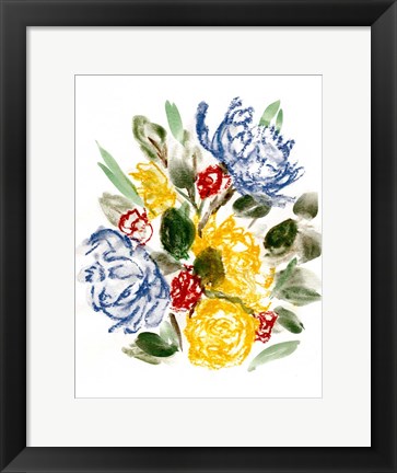 Framed Chalky Blue &amp; Yellow I Print