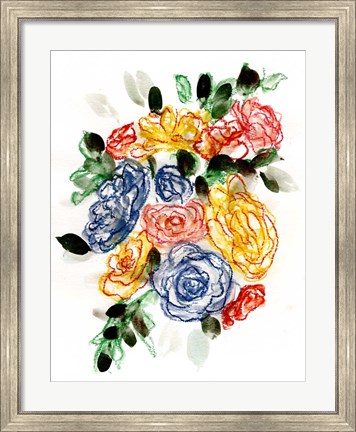 Framed Chalky Blue &amp; Yellow II Print